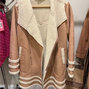Women's Tan Shearling Jacket
